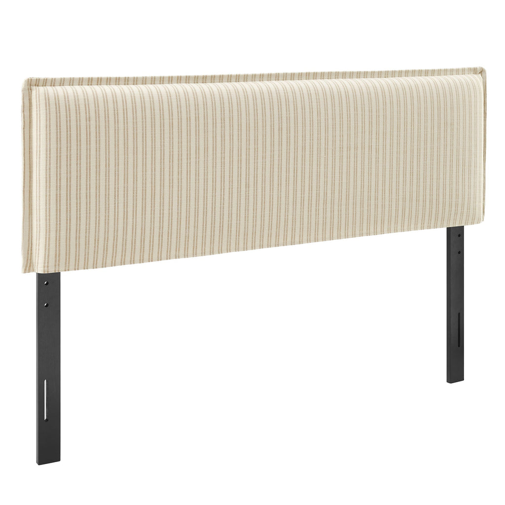 Striped Linen Blend Upholstered Headboard