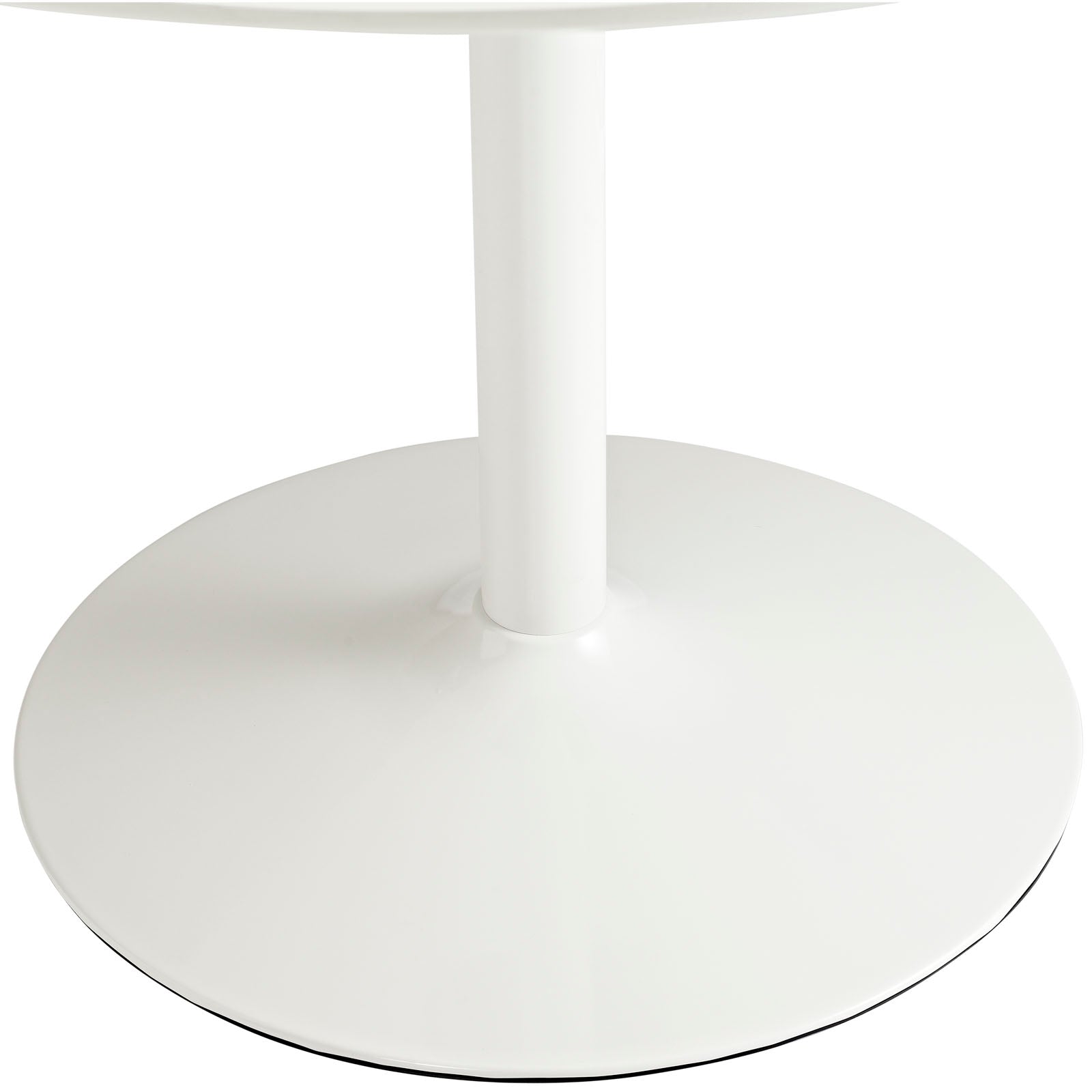 White round dining table pedestal base detail